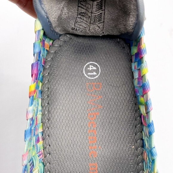 Bernie Mev 41 Blue Multi Woven Wedge Heel HALLE Mary Jane Shoe EUC! Slip On 10 - Picture 7 of 9